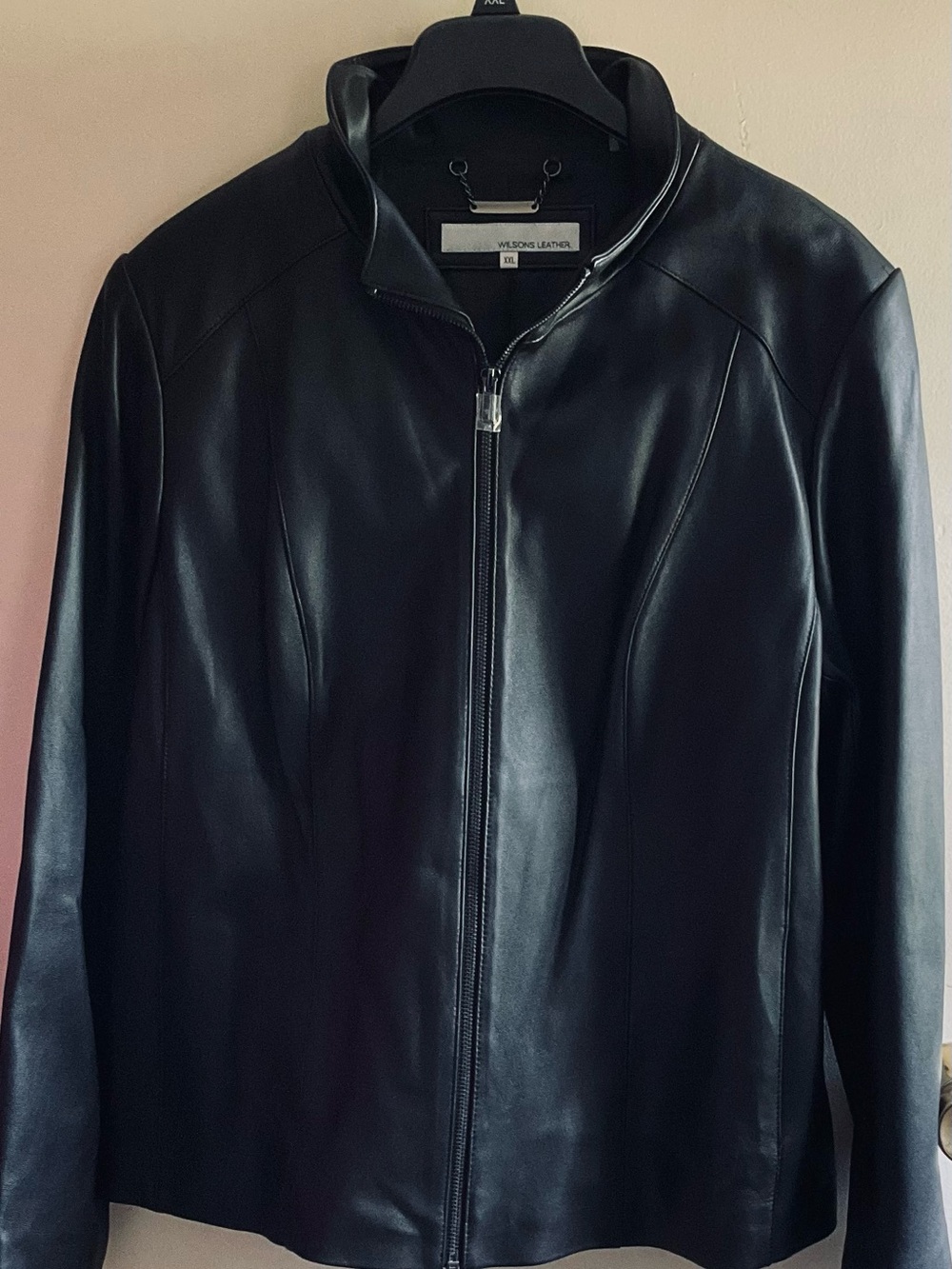 Brand New Women's Wilsons Leather Black Smooth Leather Zip Jacket size XXL